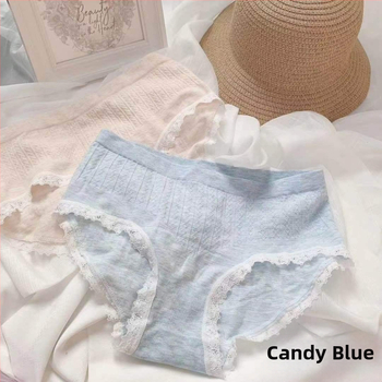 Βαμβακερά γυναικεία εσώρουχα χωρίς ραφές, διαπνέουσα άνεση, μεσαία μέση, ανύψωση γλουτών, δαντελωτή άκρη
