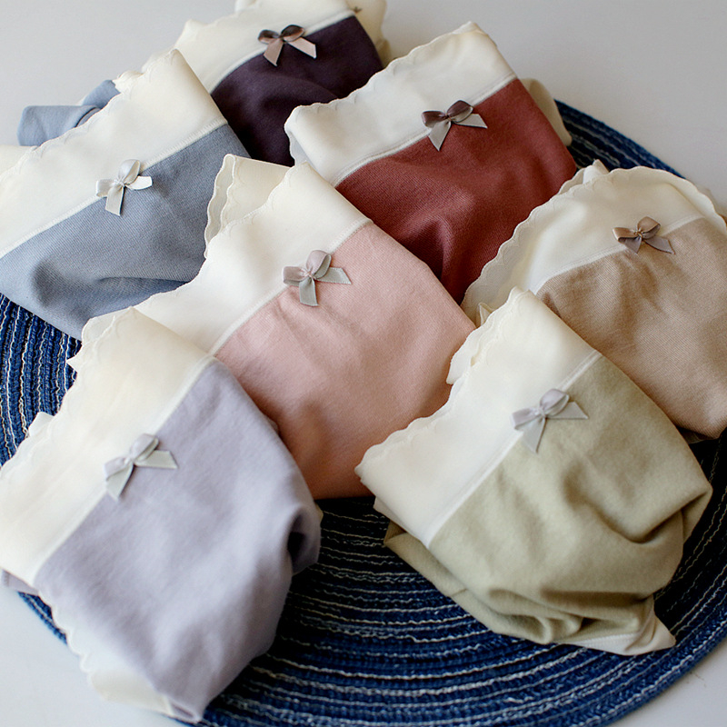 Γυναικείες εσώρουχες με διαπνοή, μεσαίας μέσης, φιόγκο από βισκόζη, επένδυση καβάλου από βαμβάκι