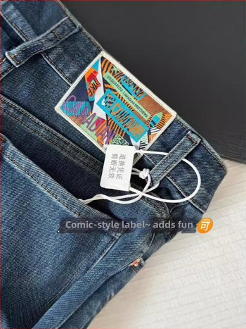 Дамски дънкови панталони с висока талия, прав крак, еластично деним, памук 50–70% и полиестер 30–50%