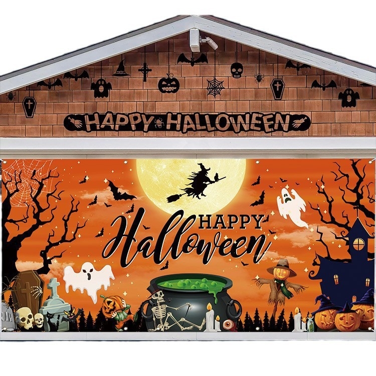 Halloween pozadina za fotografiranje proizvoda, dekoracija prtljažnika automobila, materijali: vinilno foto platno / nubuk tkanina / platno zastave