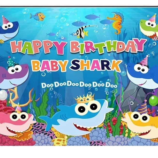 Pozadina za dječju zabavu s temom Podmorje — vinil tkanina za fotografiranje proizvoda, Youge, težina 340 g