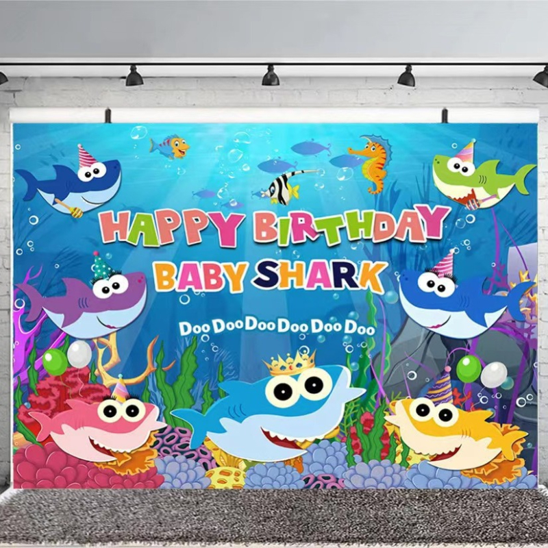 Pozadina za dječju zabavu s temom Podmorje — vinil tkanina za fotografiranje proizvoda, Youge, težina 340 g