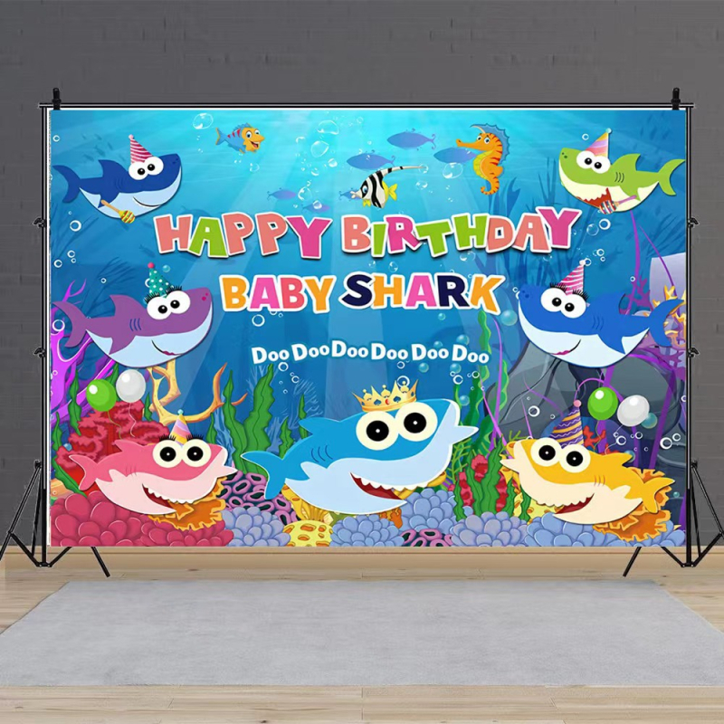 Pozadina za dječju zabavu s temom Podmorje — vinil tkanina za fotografiranje proizvoda, Youge, težina 340 g