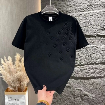 Muška majica kratkih rukava, slim fit, geometrijski jacquard uzorak, prozračni poliester, ljeto 2024