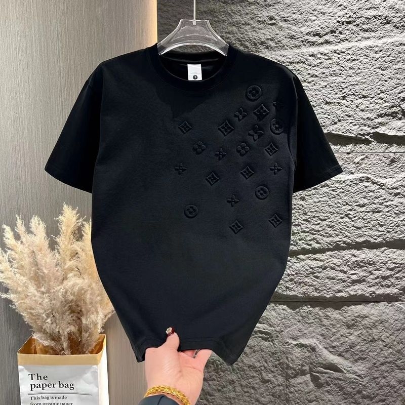 Muška majica kratkih rukava, slim fit, geometrijski jacquard uzorak, prozračni poliester, ljeto 2024
