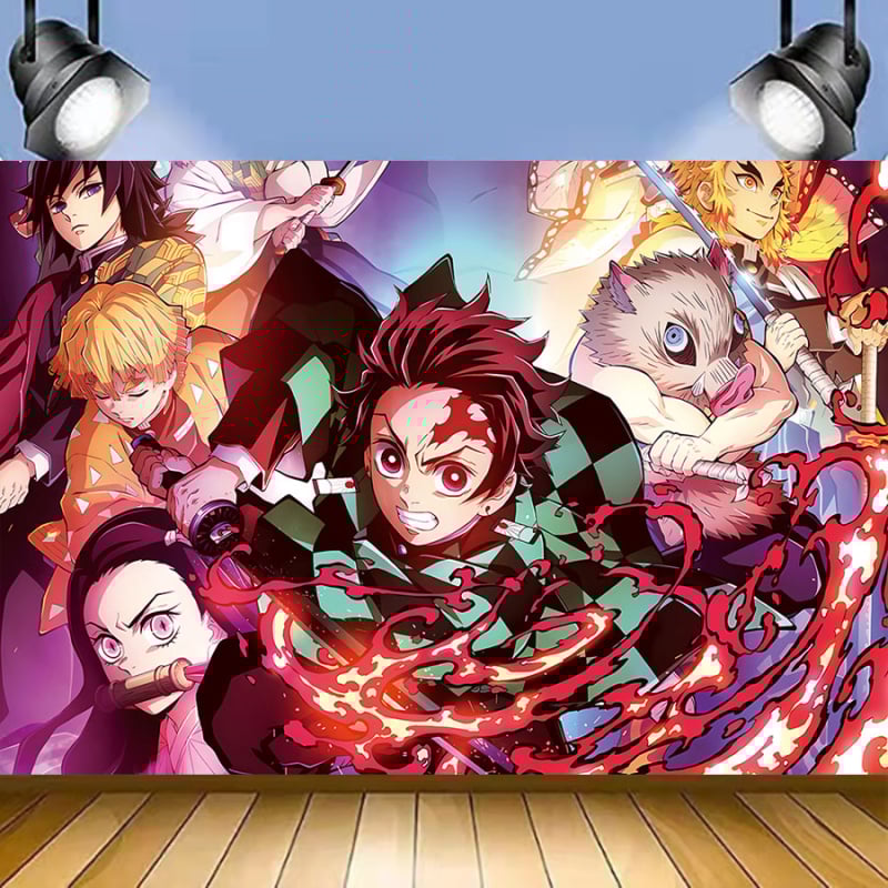Pozadina od platna s temom Demon Slayer za fotografiranje, vinil materijal, Meijia model 2023456