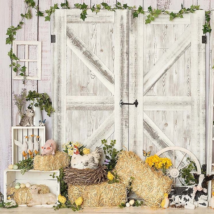 Háttérvászon termékfotózáshoz – Húsvéti nyuszi banner, vinyl fotóvászon, Youge, 340 g