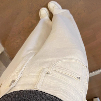 Дънки за жени с висока талия, широки крачоли, деним, с подплата от флис, дълги до пода