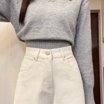 Дънки за жени с висока талия, широки крачоли, деним, с подплата от флис, дълги до пода