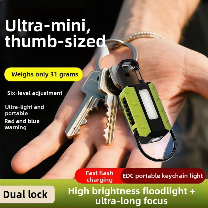 Φακός LED μπρελόκ — επαναφορτιζόμενος, υπερφωτεινός, μαγνητικός, μίνι εξωτερικός φάρος για κατασκήνωση, μπαταρία 400 mAh
