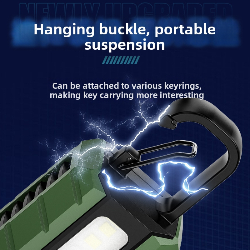 LED kľúčenka svietidlo — nabíjateľné, ultra jasné, magnetické, mini vonkajšie svetlo na kempovanie, 400 mAh batéria