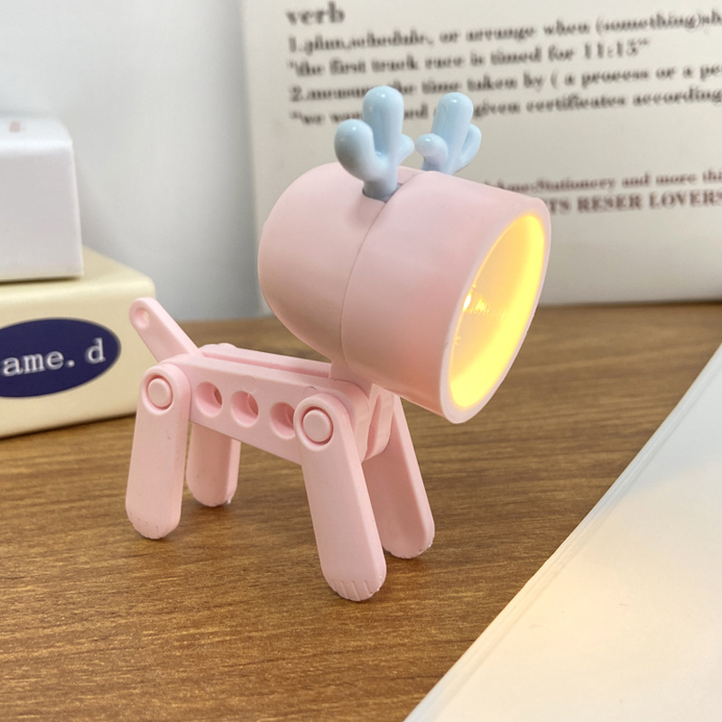 Ambijentalna lampa u obliku životinje sa držačem za telefon, napajanje baterijama 4,5V (3×LR41), ABS sjenilo, gumbni prekidač, noćno svjetlo