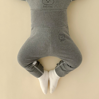 Hlače za bebe za jesen i zimu, visok struk, tople fleecirane, unisex, za novorođenčad