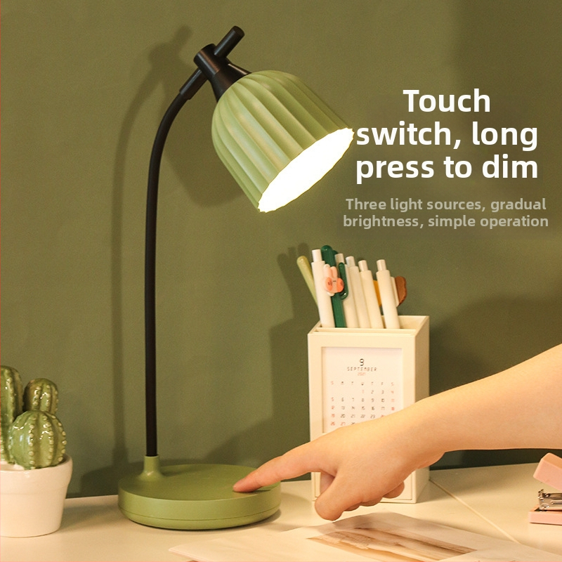 Stolna LED lampa s dodirnim upravljanjem, USB napajanje, LED sa promjenjivom svjetlinom, plastično sjenilo, CRI 80–89