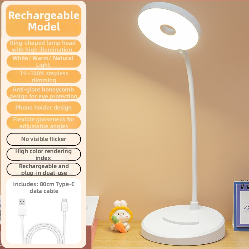 Stolna lampa za učenje s dodirnim prekidačem, 5W, ugrađena litijska baterija, CRI 80–89, napon ≤36V