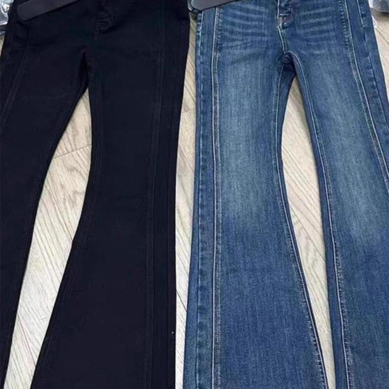 Chenille traperice s fleece-om, visokim strukom, širokim krojem, Spandex