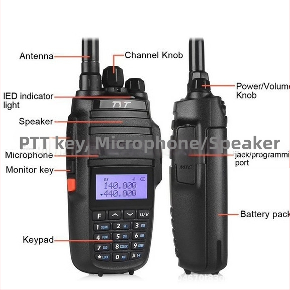 Walkie-Talkie TYT UV8000D | Duálny pásmo, Prenosné zariadenie pre vonkajšie použitie, Vysoký výkon, 258 kanálov, Batéria 3600mAh