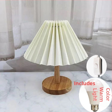 Stolna LED lampa s abažurom od bambusa, prekidač na tipku, napajanje iz utičnice, noćno svjetlo
