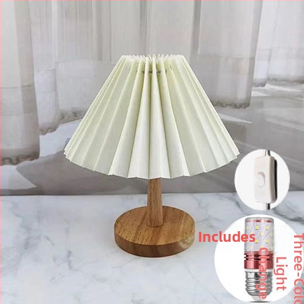 Stolna LED lampa s abažurom od bambusa, prekidač na tipku, napajanje iz utičnice, noćno svjetlo
