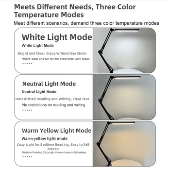 LED stolna svjetiljka za učenje s zaštitom očiju - 12W, aluminijsko sjenilo, napon ≤36V, CRI 80–89