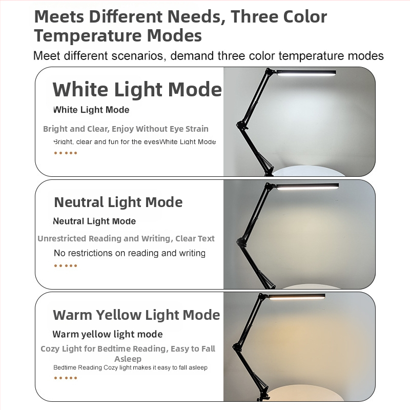 LED stolna svjetiljka za učenje s zaštitom očiju - 12W, aluminijsko sjenilo, napon ≤36V, CRI 80–89