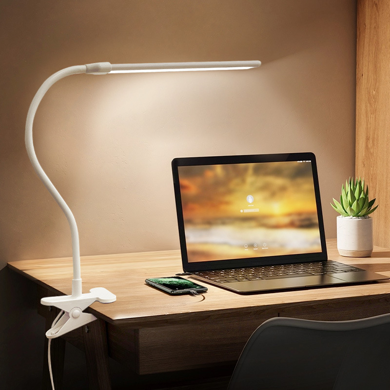 LED klips stolna svjetiljka – zaštita očiju, USB napajanje, dodirni prekidač, klips svjetlo, metalna sjenilica
