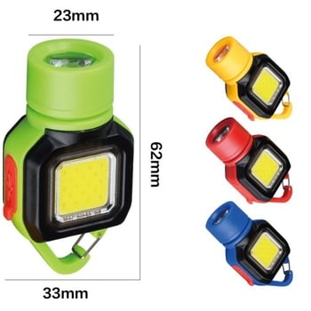 COB prenosna LED svjetiljka za ključeve s USB punjenjem za kampiranje i nužno LED radno svjetlo; 3W, LED, baterija 150, ručno pokretanje energije