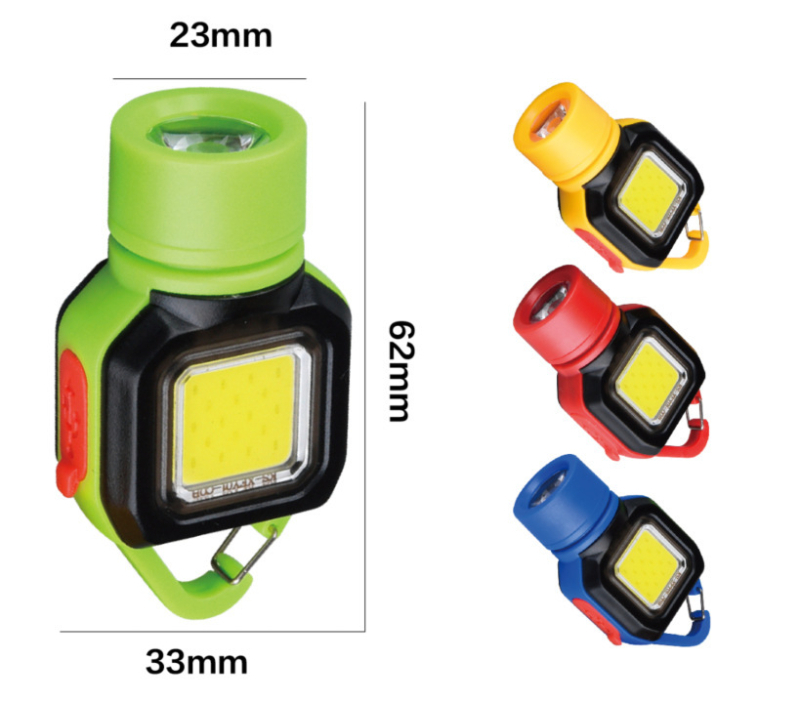 COB prenosna LED svjetiljka za ključeve s USB punjenjem za kampiranje i nužno LED radno svjetlo; 3W, LED, baterija 150, ručno pokretanje energije