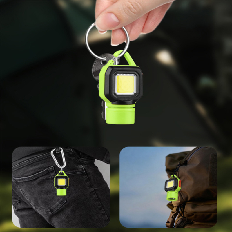COB prenosna LED svjetiljka za ključeve s USB punjenjem za kampiranje i nužno LED radno svjetlo; 3W, LED, baterija 150, ručno pokretanje energije