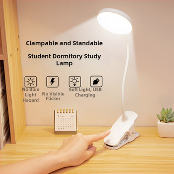 Beépített lítium akkumulátorral LED asztali lámpa érintéses kapcsolóval, CRI ≥95, AA-szintű megvilágítás, CE tanúsítvány, ideális tanuláshoz, kollégium és hálószoba