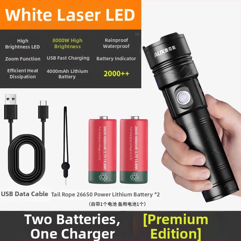 Χειρός LED φακός με εξαιρετικά φωτεινό φως, επαναφορτιζόμενος για εξωτερική χρήση, μακρύ εύρος δέσμης, μοντέλο AS-328