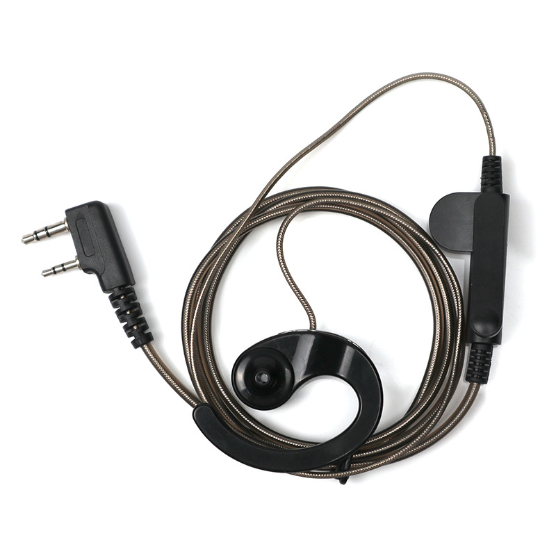 FeiXunteng Cască intercom cu agățătoare pentru ureche, design ne-in-urechi, cablu din folie de aluminiu, conector universal tip K cu o singură gaură