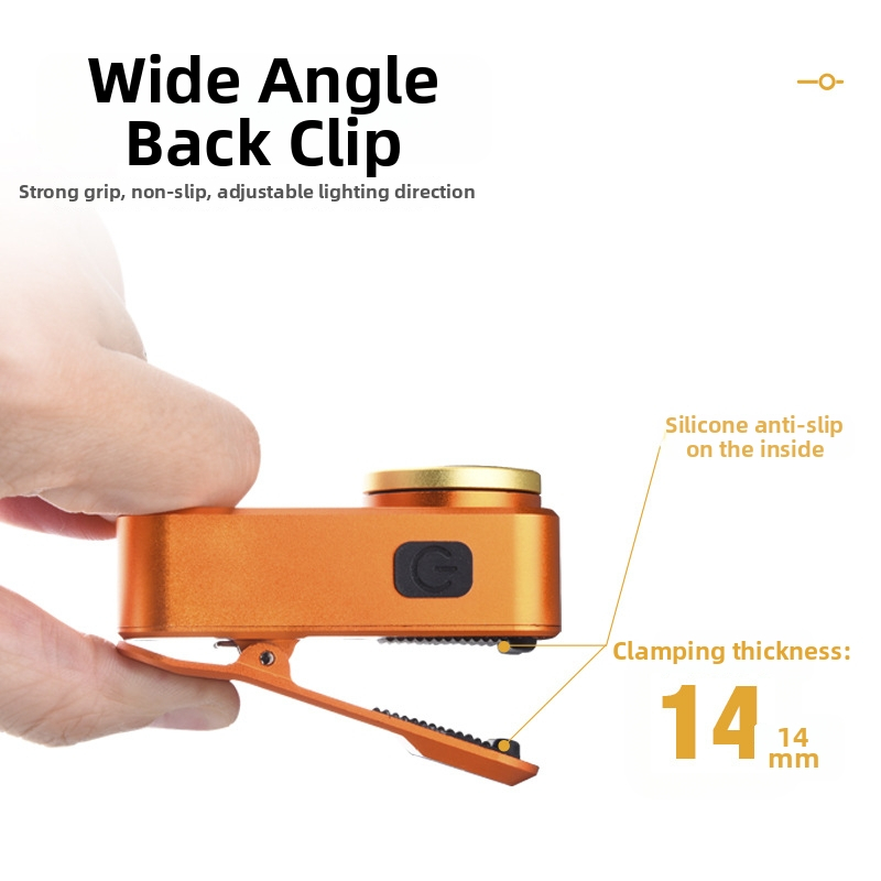 USB nabíjateľná LED čelovka pre vonkajšie použitie s magnetickým hliníkovým telom a klipsom na čiapku — kompaktná mini baterka