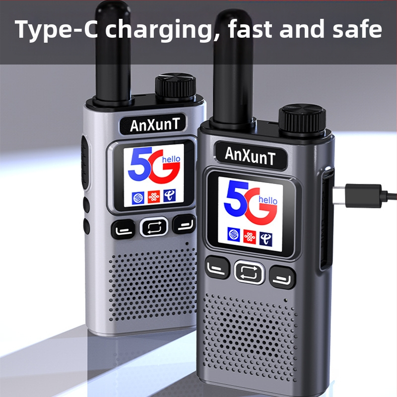 Anxuntong Walkie-Talkie kijelzővel, >50 km hatótávolság, 4000mAh Li-ion akkumulátor, interferencia elleni védelem