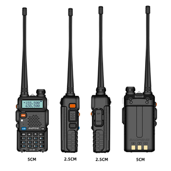 Baofeng UV-5R stație radio portabilă – ieșire 5/8W, 199 canale, baterie 2800 mAh, afișaj, rezistentă la căderi