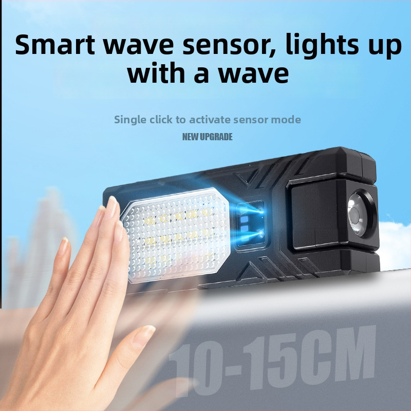 LED čelovka so senzorom, dobíjateľná, 1500mAh batéria, rozsah lúča 100-200 m, ABS telo