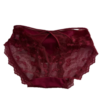 Δαντελένια γυναικεία εσώρουχα με φιόγκο, μέση γραμμή, νημάτι 61–70d, νάιλον 70–80%, επένδυση καβάλου από μεταξί Mulberry, πλεκτό