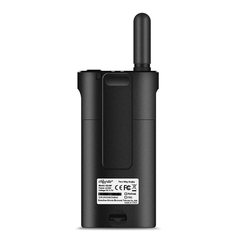 Childa CD18P prijenosni walkie-talkie, PMR446/FRS, 0,5/2 W, 8/22 kanala, domet 1,5–3 km, litijeva baterija