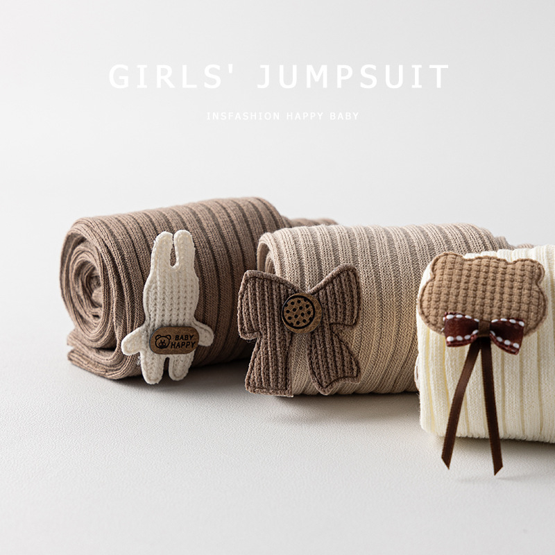 Dječje djevojačke legice za proljeće i jesen – combed cotton, jacquard pletenina, prozračne, upijaju znoj, srednje debljine