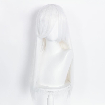Perucă cosplay - lungă, dreaptă, cu breton, fibre sintetice rezistente la temperatură, stil anime, Silk Joy