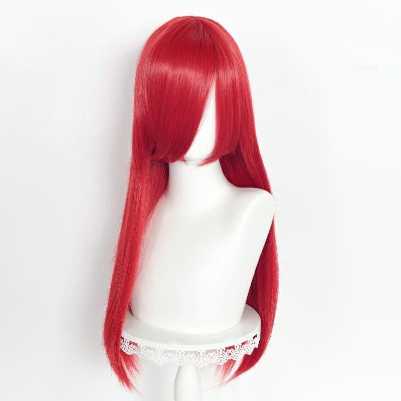 Perucă cosplay - lungă, dreaptă, cu breton, fibre sintetice rezistente la temperatură, stil anime, Silk Joy