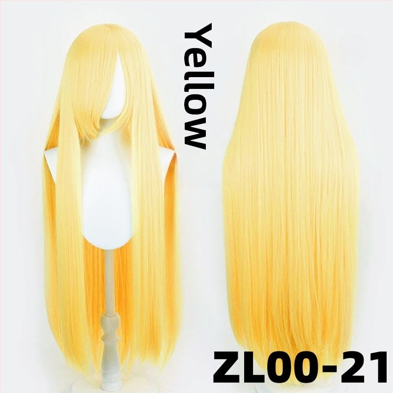 Perucă cosplay - lungă, dreaptă, cu breton, fibre sintetice rezistente la temperatură, stil anime, Silk Joy