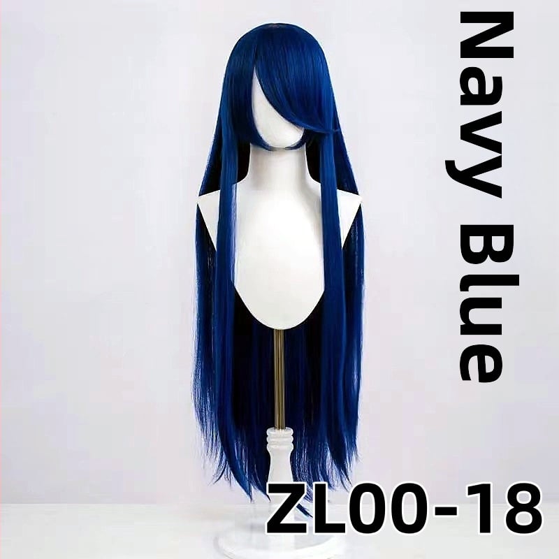 Perucă cosplay - lungă, dreaptă, cu breton, fibre sintetice rezistente la temperatură, stil anime, Silk Joy