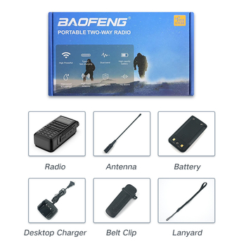 Baofeng BF-UV16 PLUS radio portabil dual-band, impermeabil, 128 canale, 5W/10W putere de ieșire, baterie 8000mAh