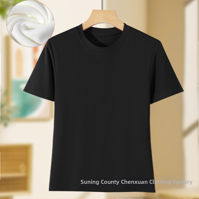 Ženski T shirt s kratim rukavima, okrugli izrez, uski kroj, viskoza-bavlna smjesa, jednobojan dizajn, japansko-korejski slobodno vrijeme stil