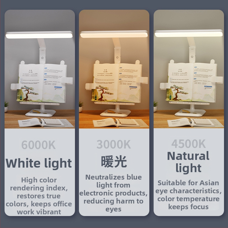 LED asztali lámpa tanuláshoz szemvédő funkcióval, érintéses kapcsoló, beépített lítium akkumulátor, CRI 80–89, CE tanúsítvány