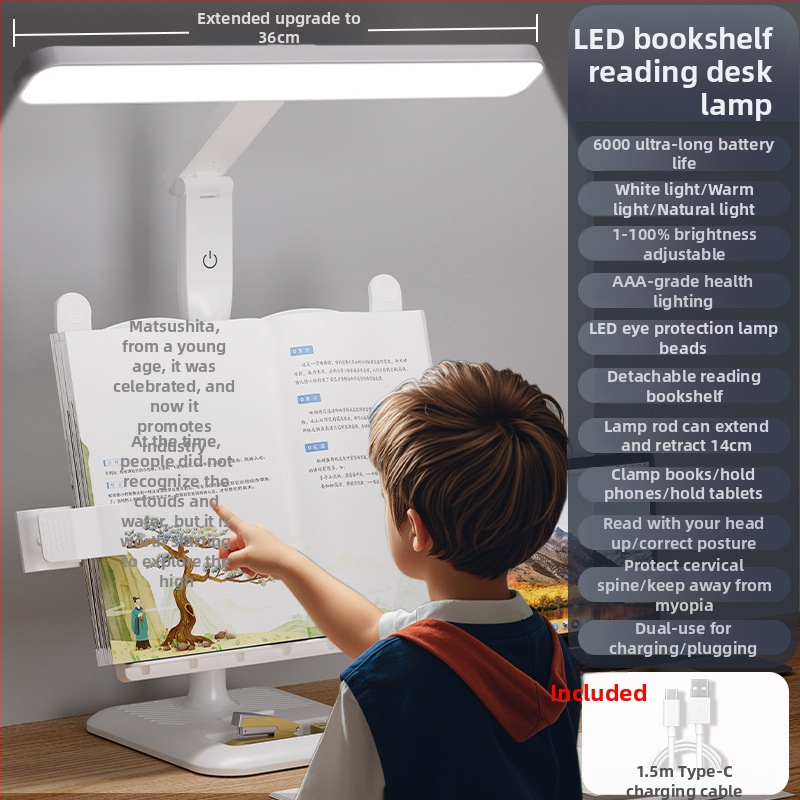 LED asztali lámpa tanuláshoz szemvédő funkcióval, érintéses kapcsoló, beépített lítium akkumulátor, CRI 80–89, CE tanúsítvány