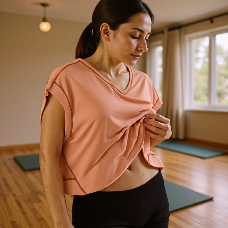 Ženska majica s V-izrezom, ležernog kroja, kratki rukavi, jednobojna, konopno-spandeks smjesa 50-70% konoplje, spandex do 30%