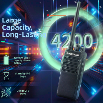 Baofeng walkie-talkie 12W, putere înaltă, 16 canale, baterie litiu, 7.4V, greutate 200