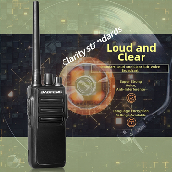 Baofeng walkie-talkie 12W, putere înaltă, 16 canale, baterie litiu, 7.4V, greutate 200